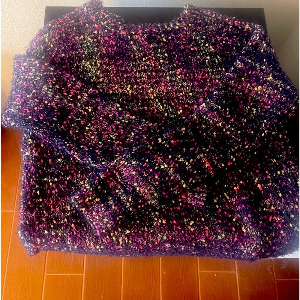 Multi-colored soft fuzzy sweater. XL 14/16 kids sizes